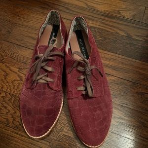Matt bernson maroon purple faux animal print leather lace Oxford shoes 6.5